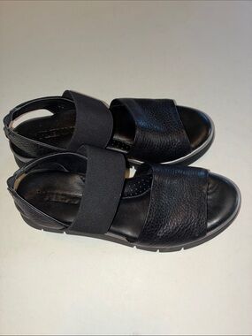 The Flexx Black Leather Platform Sandals 7